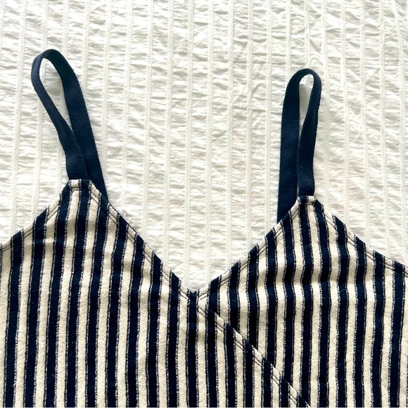Madewell Crop Top Size L, White & Blue, Stripes - Picture 6 of 6